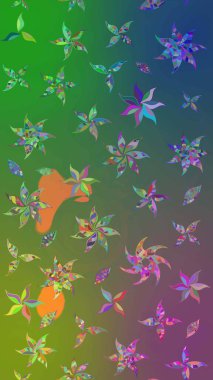 Çiçek kolajı. Küçük çiçekte güzel bir desen var. Çiçek kompozisyonu. Çiçek arkaplan. Raster deseni. Doğa. -yeşil ve mavi çiçekler.