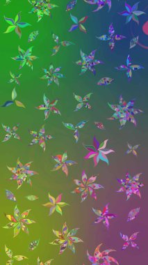 Modaya uygun kumaş deseni. Sevimli çiçek raster deseni. Renkli Yaz Temalı eskiz kalıbı. Düz Çiçek Elementleri Tasarımı.