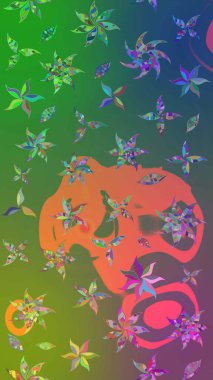 Çiçekli bahar çiçekleri. Küçük renkli çiçekler. Küçük çiçekte güzel bir desen. Moda baskıları için zarif bir şablon. Motley illüstrasyonu.