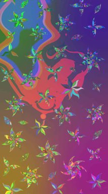 Raster illüstrasyonu. Moda arka planında parlak buketler. Kumaş, duvar kağıdı ve kağıt üzerine baskı yapmak için gelişen arka plan. Eski usul küçük çiçekli şirin bir eskiz deseni..