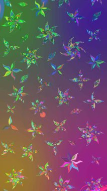 Düz Çiçek Elementleri Tasarımı. Renkli Bahar Teması eskiz kalıbı. Raster illüstrasyonundaki çiçek desenli çizim. Güzel kumaş deseni.