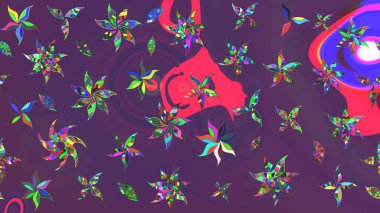 Raster. Kumaş, tekstil, duvar kağıdı baskısı için. Eski usul. Raster illüstrasyonu. Eskiz geçmişi. Tomurcukları çiçekli sevimli çiçek deseni..