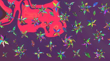 Raster Hip kumaş deseni. Eskiz Vintage Çiçek Deseni.