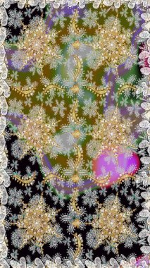 Sembol bayramı, yeni yıl kutlamaları, altın desenler. Gri ve nötr renklerde altın kar taneleri. Kış kar dokusu duvar kağıdı. Noel altın kar taneleri kusursuz desen.