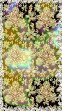 Kusursuz altın desen. Tarafsız ve bej renklerde altın elementlerle kusursuz desen. Raster doğulu süsü.