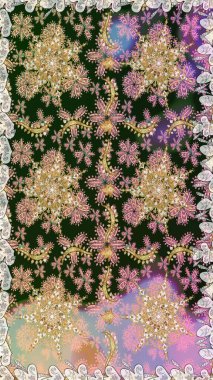 Gri ve nötr renklerde altın element. Lüks, kraliyet ve Viktorya dönemi konsepti. Gri ve nötr yerine altın rengi klasik barok çiçekli desenler. Süslü raster dekorasyonu.