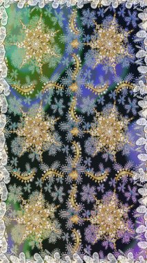 Klasik raster sarısı, kusursuz desen. Çiçek süsü kumaş deseni, cam, çiçek desenli metal gri ve nötr renklerde altın elementler..