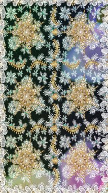 Gri ve nötr renklerde geleneksel, klasik, altın, pürüzsüz desen. Barok tarzında kusursuz bir doğulu süsü..