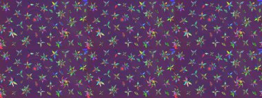 Chichi 'nin kumaş kalıbını çiz. Düz Çiçek Elementleri Tasarımı. Raster illüstrasyonu. Çiçek deseni. Renkli Bahar Teması çizim şablonu.