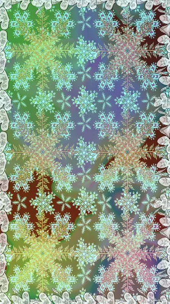 Kart, duvar kağıdı, ambalaj ve tekstil için klasik tasarım. Raster illüstrasyonu. Klasik çiçek dokusu. Altın şablon. Tarafsız ve yeşil renklerde Kraliyet retro 'su. Kusursuz desenli altın elementler.