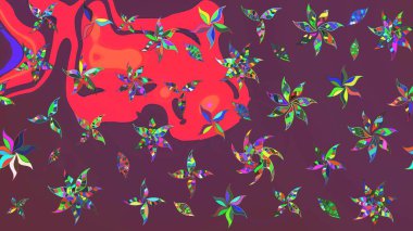 Küçük bir çiçekte eskiz deseni. Hoş bir çiçek geçmişi var. Güzel kumaş deseni. Raster illüstrasyonu.