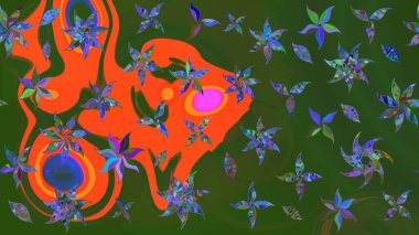 Fantezi çiçekli eskiz deseni, doğal duvar kağıdı, çiçek desenli kıvrım çizimi. Paisley el çizimi elementler. Ev dekoru.