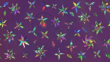 Mor ve mor renklerde. Raster illüstrasyonu. Mor ve menekşe renginde mor ve mor papatya deseni.