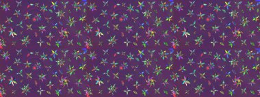 Chichi 'nin kumaş kalıbını çiz. Düz Çiçek Elementleri Tasarımı. Raster illüstrasyonu. Çiçek deseni. Renkli Bahar Teması çizim şablonu.