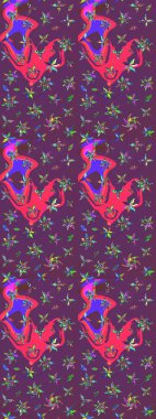 Küçük çiçekteki sevimli çiçek deseni. Tony 'nin kumaş kalıbını çiz. Modaya uygun kumaş deseni. Raster illüstrasyonu.