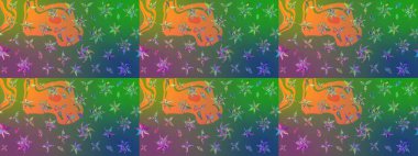 Raster illüstrasyonu. Robot resim. Küçük çiçekte sevimli çiçek deseni var..