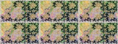 Doğu tarzı arabesk. Kusursuz altın desenli bukleler. Raster altın desen. Altın elementli gri ve nötr renkler. Raster illüstrasyonu.