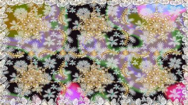 Geleneksel klasik raster altın pürüzsüz desen. Barok tarzında kusursuz bir doğulu süsü. Gri ve nötr renklerdeki altın elementler.