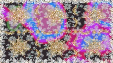 Gri ve nötr renklerde desen. Raster Golden Mehndi kusursuz desen. Kına dövmeli süs çiçekleri, altın çıkartmalar, mehndi ve yoga tasarımı, kartlar ve parmak izleri..