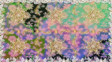 Barok tarzında kusursuz bir doğulu süsü. Tarafsız ve bej renklerde altın desenli altın elementler. Raster oryantal süs. Geleneksel klasik altın desen.