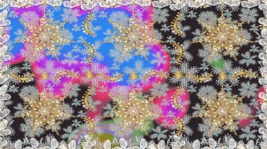 Noel, kar tanesi, yeni yıl 2019. Gri ve nötr renklerde altın elementlerle kusursuz klasik desen.