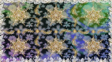 Klasik raster sarısı, kusursuz desen. Çiçek süsü kumaş deseni, cam, çiçek desenli metal gri ve nötr renklerde altın elementler..