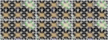 Gri ve siyah renkli ve altın elementli klasik, pürüzsüz desen. Raster illüstrasyonu.