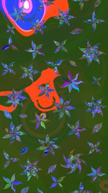 Botanik çizim kalıbı. Organik elementler. Suluboya etkisi. Raster deseni.