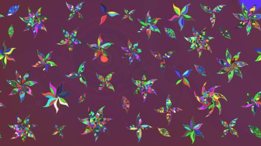 Şirin çiçek elementleri. Raster illüstrasyonu. Taslak desenli, modaya uygun kumaş deseni. Renkli Bahar Teması eskiz kalıbı. Düz Çiçek Elementleri Tasarımı.