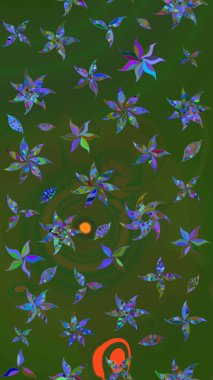 Karşılama ya da düğün geçmişi olarak kullanılabilir. Yeşil ve mavi lale çiçekli Raster eskiz deseni. Doğal kozmetik ürünleri, parfüm, çiçekçi dükkanı için bahar ihalesi tasarımı. Paket kağıdı için en iyisi..