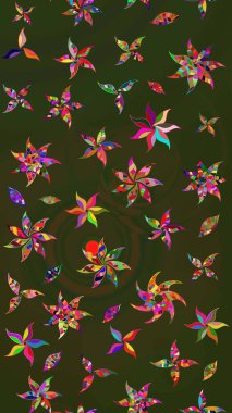 Çiçek izi. Suluboya çizim kalıbı. Suluboya tarzında yeşil ve gri renkte çiçekler.