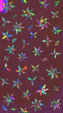 Güzel karalamalı çiçek desenli çizim. Güzel kumaş deseni. Küçük çiçekteki sevimli çiçek deseni. Raster illüstrasyonu.