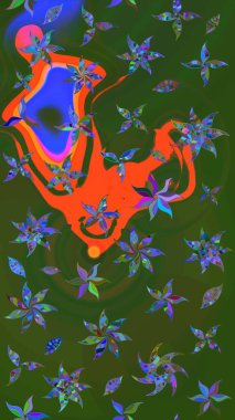 Raster güzel bir çiçek deseni çizmiş. Bahar mevsimi. Tatil havası. Nazik romantik baskı.