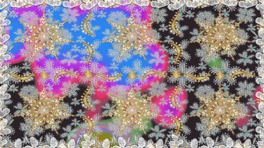 Noel, kar tanesi, yeni yıl 2019. Gri ve nötr renklerde altın elementlerle kusursuz klasik desen.