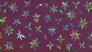 Gömlek, arka plan modelini çiz. Tropik çiçekler. Kahverengi ve mor renkte çiçekler.