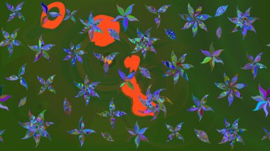 Çiçekli tebrik kartı. Suluboya çiçek buketi. Çiçek arkaplan. Doğum günü kartı ya da düğün davetiyesi. Raster illüstrasyonu. Yeşil ve mavi renklerde.