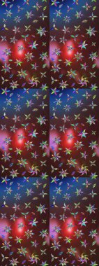 Çiçek desenli eskiz. Gömlek baskısı için çiçek boyası. Kahverengi ve mavi renkte çiçekler.