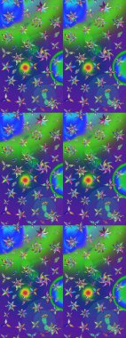 Renkli Bahar Teması eskiz kalıbı. Düz Çiçek Elementleri Tasarımı. Süslü kumaş deseni. Raster illüstrasyonunda çiçek deseni çizimi.