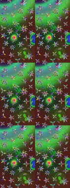 Modaya uygun kumaş deseni. Raster illüstrasyonu. Tony 'nin kumaş kalıbını çiz. Küçük çiçekte sevimli çiçek deseni var..