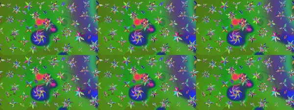 Çiçekli, yapraklı, çiçek desenli eskiz. Raster illüstrasyonu. El çizimi.