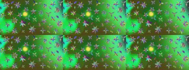 Çizgi çizimi kalıbı. Raster Moda kumaş deseni. Şirin çiçekler..