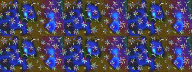 Düz Çiçek Elementleri Tasarımı. Renkli Bahar Teması eskiz kalıbı. Raster..