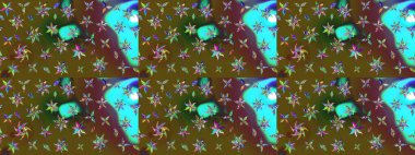 Raster Güzel kumaş deseni. Raster suluboya deseni, narin çiçekler, yeşil ve kahverengi çiçekler, tebrik kartı şablonu..