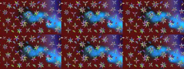 Nazikçe, yaz çiçekleri kırmızı ve mavi renklerde. Raster illüstrasyonu. Raster çiçek desenli ve çiçekli..