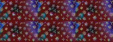 Çizim kalıbı. Çiçek duvar kağıdı. Raster illüstrasyonu. Kahverengi ve kırmızı renklerde. Renkli süs kenarı. Hint süsü..