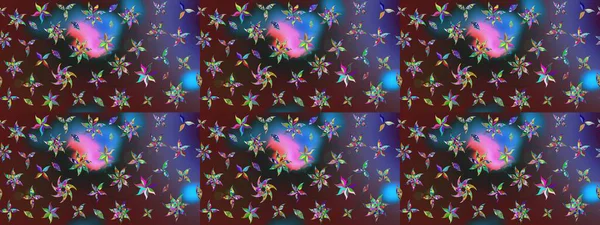 Taslak dekoratif arka plan, çiçek mandala. Raster illüstrasyonu. Çiçek. Mor ve mavi renklerde.