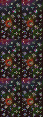 Raster Moda kumaş deseni. Çizgi çizimi kalıbı. Şirin çiçekler..