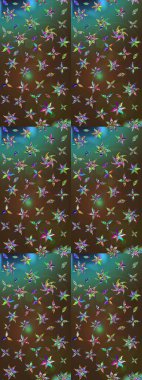 Küçük çiçekteki sevimli çiçek deseni. Kahverengi ve yeşil renkte çiçekler.