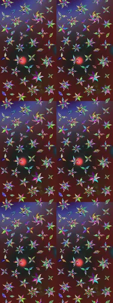 Raster illüstrasyonu. Yumuşak, bahar çiçekleri mor ve kahverengi renklerde. Yaprak ve çiçeklerin suluboya resmi, mor ve kahverengi renklerin çizim şekli.