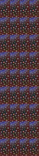 Nazik, narin çiçek arkaplanı. Çiçekli karalama şeklinde Raster çiçek deseni. Mor ve kahverengi renkte çiçekler.